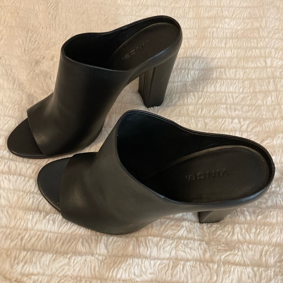 vince shearling mules